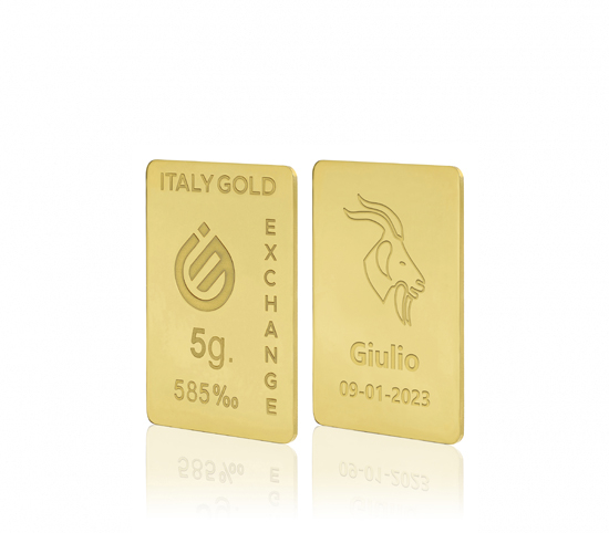 Lingot Or signe du zodiaque Capricorne 14 ct de 5 g.  IGE GOLD